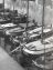 De museumvloot, keurig in het gelid, in de Oosterhaven van Enkhuizen in 1961 (foto coll Zuiderzeemuseum)